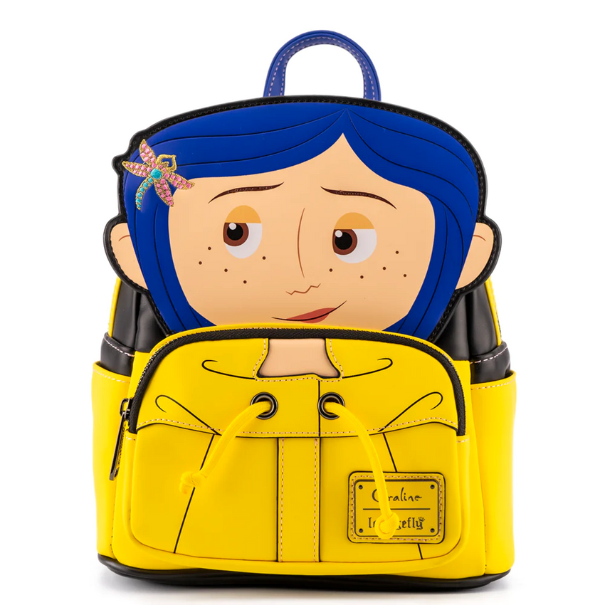 Loungefly! Leather: Coraline Rain Coat Cosplay Mini Backpack