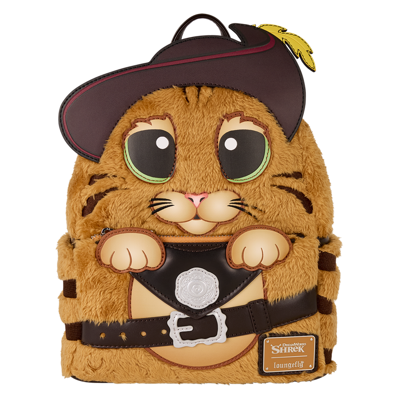 Loungefly! Leather: Dreamworks Shrek Puss In Boots Cosplay Mini Backpack