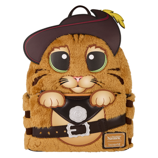 Loungefly! Leather: Dreamworks Shrek Puss In Boots Cosplay Mini Backpack