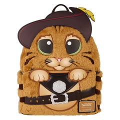 Loungefly! Leather: Dreamworks Shrek Puss In Boots Cosplay Mini Backpack