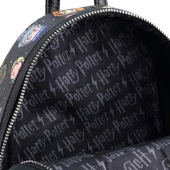 Loungefly! Leather: Harry Potter Chibi Char All-over-print Mini Backpack