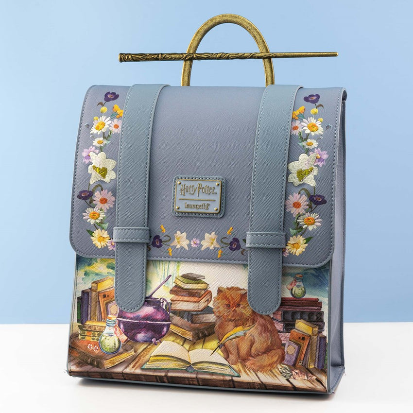 Loungefly! Leather: Harry Potter Hermione Books & Flowers Mini Backpack