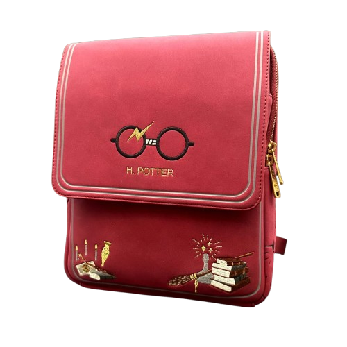 Loungefly! Leather: Harry Potter Large Flap Embroidered Glasses Mini Backpack