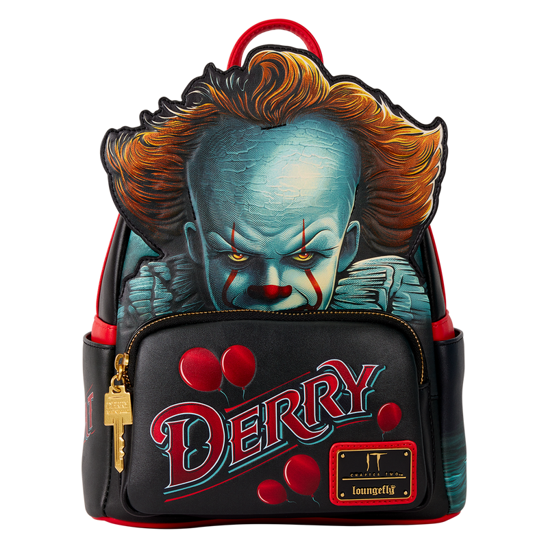 Loungefly! Leather: Warner Brothers It Pennywise Mini Backpack