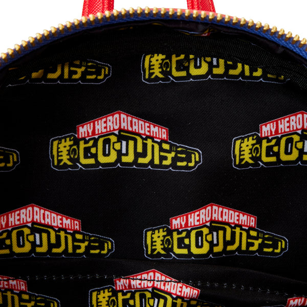 Loungefly! Leather: My Hero Academia Group Debossed Logo Mini Backpack