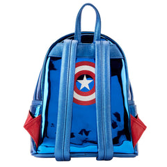 Loungefly! Leather: Marvel Shine Captain America Cosplay Mini Backpack