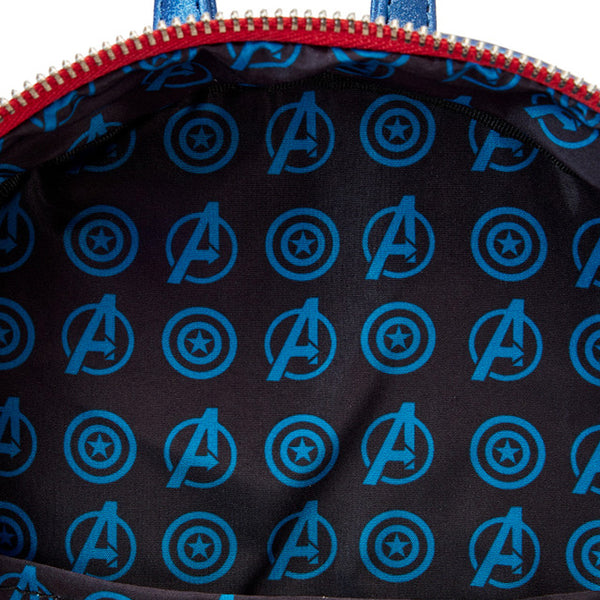 Loungefly! Leather: Marvel Shine Captain America Cosplay Mini Backpack