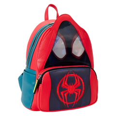 Loungefly! Leather: Marvel Spiderverse Miles Morales Hoody Cosplay Mini Backpack