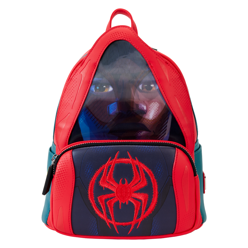 Loungefly! Leather: Marvel Spiderverse Miles Morales Hoody Cosplay Mini Backpack