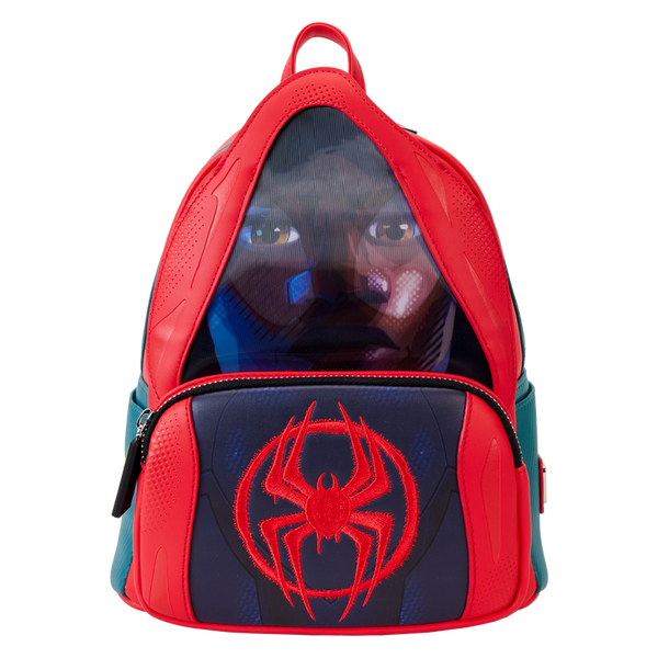 Loungefly! Leather: Marvel Spiderverse Miles Morales Hoody Cosplay Mini Backpack