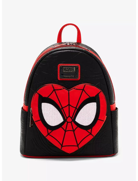 Loungefly! Leather: Marvel Spider-man Heart Mini Backpack