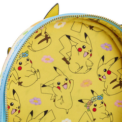 Loungefly! Leather: Pokemon Pikachu Floral Crown Mini Backpack