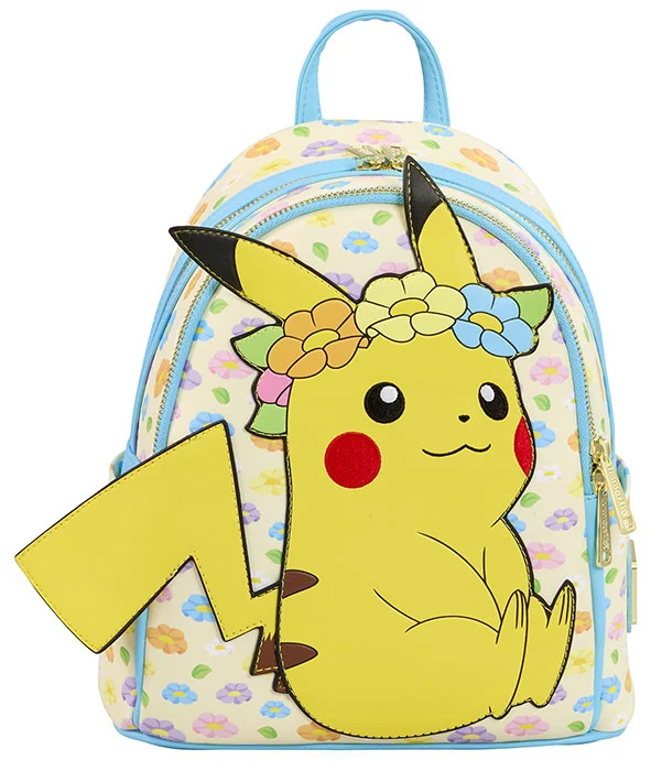 Loungefly! Leather: Pokemon Pikachu Floral Crown Mini Backpack