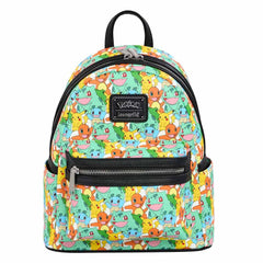 Loungefly! Leather: Pokemon Multi Character All-over-print Mini Backpack