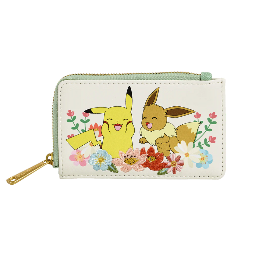Loungefly! Wallet: Pokemon Pikachu and Eevee Floral Wallet