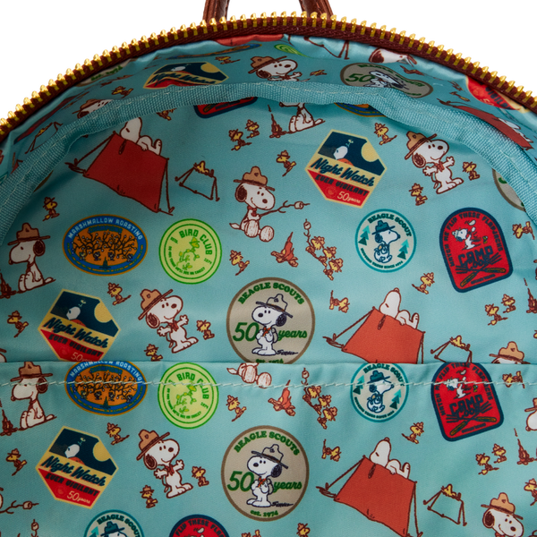 Loungefly! Leather: Peanuts Beagle Scouts 50th Anniversary Mini Backpack