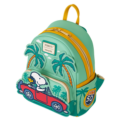 Loungefly! Leather: Peanuts Snoopy Road Trip Mini Backpack