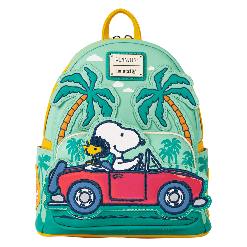 Loungefly! Leather: Peanuts Snoopy Road Trip Mini Backpack