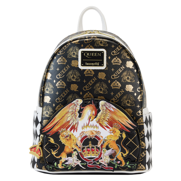 Loungefly! Leather: Queen Logo Crest Mini Backpack