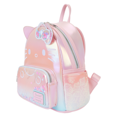 Loungefly! Leather: Hello Kitty 50th Anniversary Clear and Cute Cosplay Mini Backpack