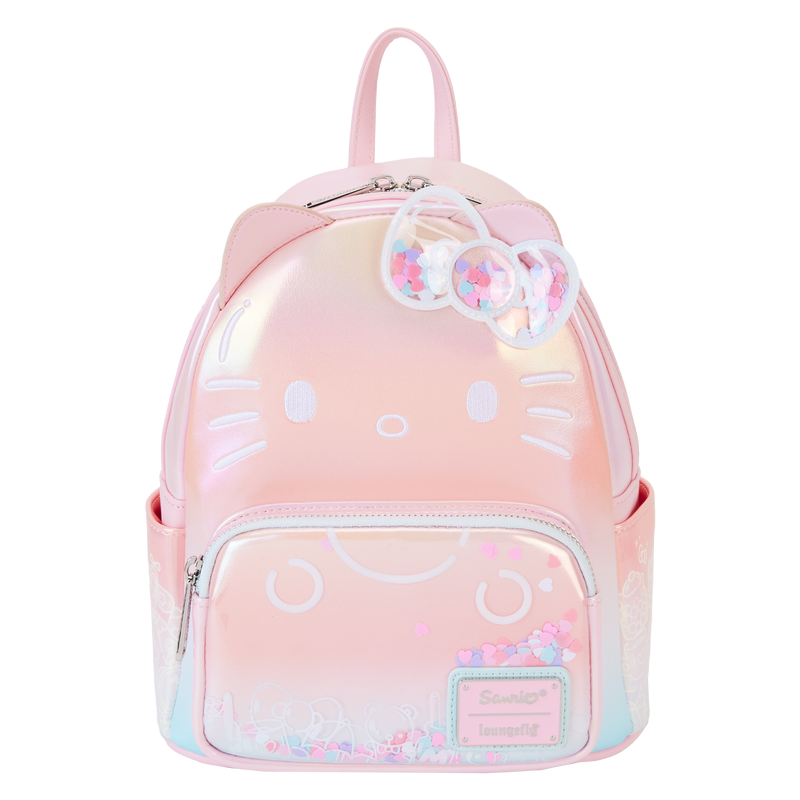 Loungefly! Leather: Hello Kitty 50th Anniversary Clear and Cute Cosplay Mini Backpack