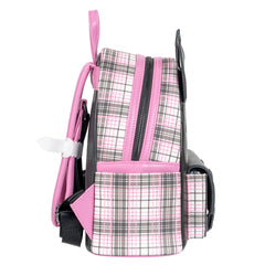 Loungefly! Leather: Sanrio Kuromi Flames Plaid Mini Backpack
