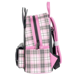Loungefly! Leather: Sanrio Kuromi Flames Plaid Mini Backpack