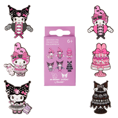 Loungefly! Leather: Sanrio My Melody and Kuromi Pink and Black Mystery Box Pin