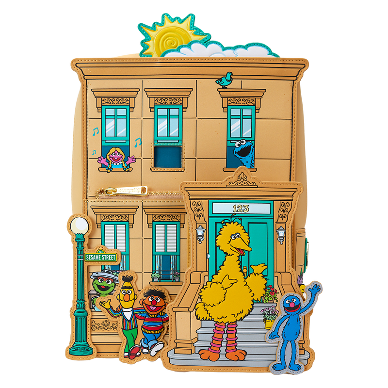 Loungefly! Leather: Sesame Street Corner Mini Backpack