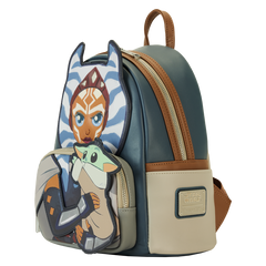 Loungefly! Leather: Mandalorian Ahsoka Holding Grogu Mini Backpack