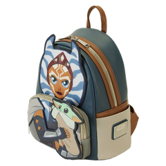 Loungefly! Leather: Mandalorian Ahsoka Holding Grogu Mini Backpack