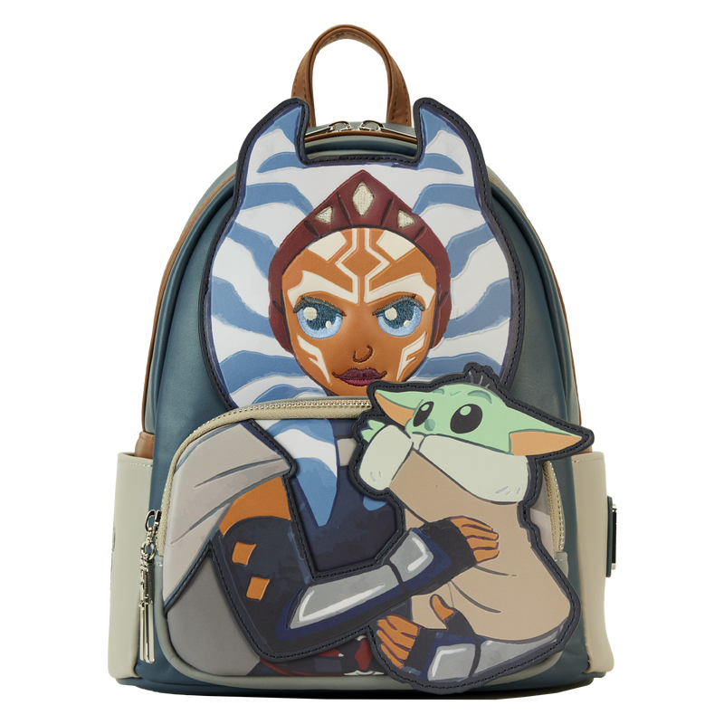 Loungefly! Leather: Mandalorian Ahsoka Holding Grogu Mini Backpack