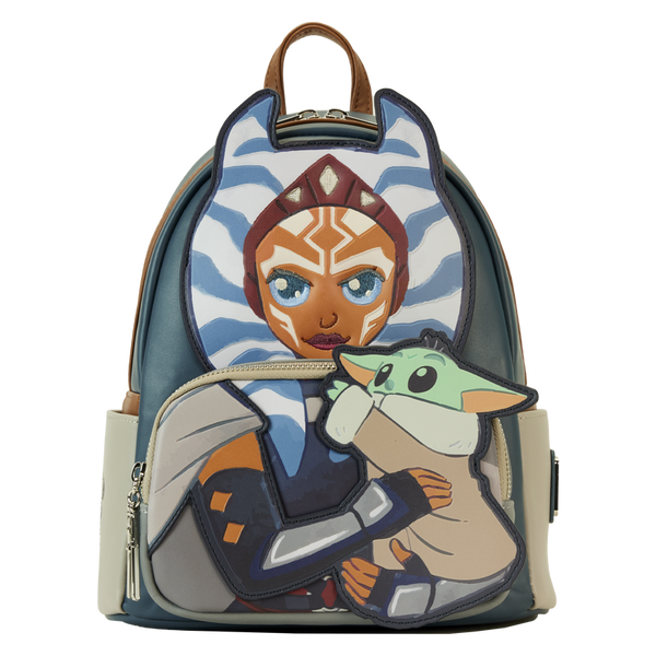 Loungefly! Leather: Mandalorian Ahsoka Holding Grogu Mini Backpack