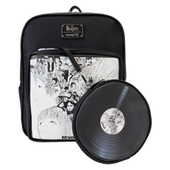 Loungefly! Leather: The Beatles Revolver Album witth Record Pouch Mini Backpack