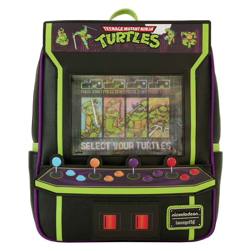 Loungefly! Leather: Teenage Mutant Ninja Turtle 40th Anniversary Vintage Arcade Mini Backpack