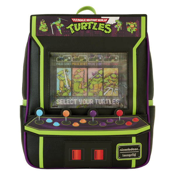 Loungefly! Leather: Teenage Mutant Ninja Turtle 40th Anniversary Vintage Arcade Mini Backpack