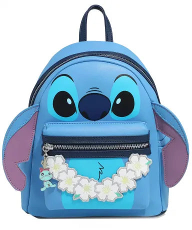 Loungefly! Leather: Disney Stitch Floral Collection Cosplay Faux Leather Mini Backpack