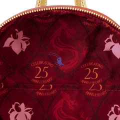 Loungefly! Leather: Disney Mulan 25Th Anniversary Mushu Glitter Cosplay Mini Backpack