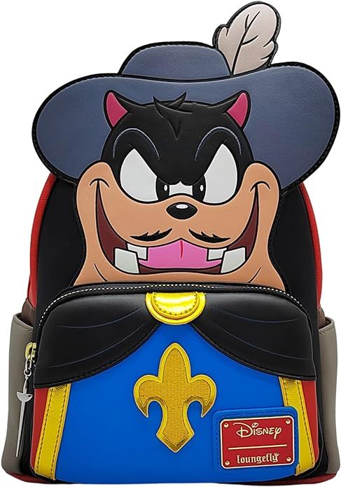 Loungefly! Leather: Disney The Three Musketeers Pete Villain Cosplay Mini Backpack