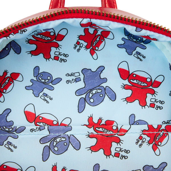 Loungefly! Leather: Disney Stitch Devil Cosplay Mini Backpack