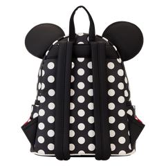 Loungefly! Leather: Disney Minnie Rocks The Dots Classic Mini Backpack