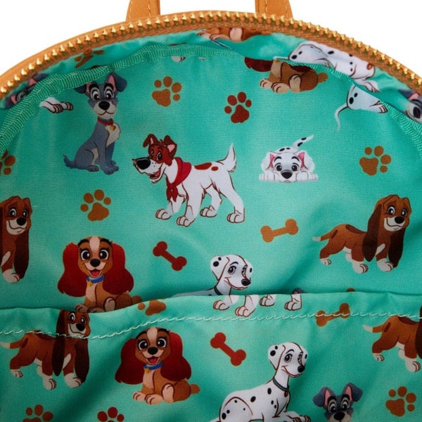 Loungefly! Leather: Disney I Heart Disney Dogs Triple Mini Backpack