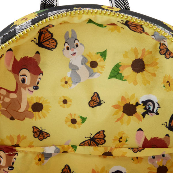 Loungefly! Leather: Disney Bambi Sunflower Friends Mini Backpack