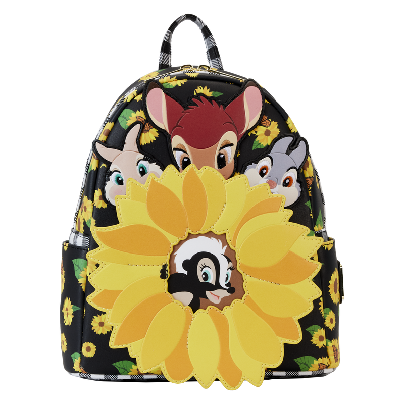 Loungefly! Leather: Disney Bambi Sunflower Friends Mini Backpack