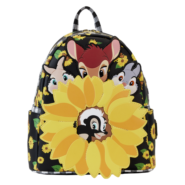 Loungefly! Leather: Disney Bambi Sunflower Friends Mini Backpack