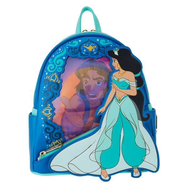 Loungefly! Leather: Disney Princess Jasmine Lenticular Mini Backpack