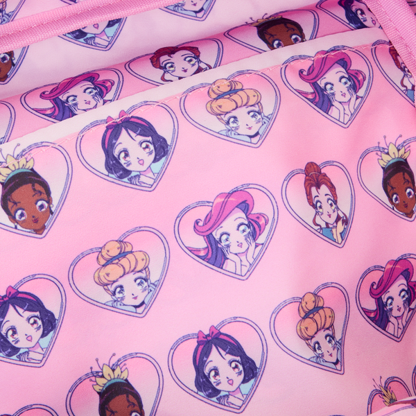 Loungefly! Nylon: Disney Princess Manga Style All-over-print Nylon Mini Backpack