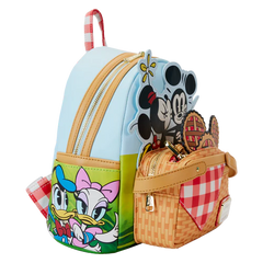 Loungefly! Leather: Disney Mickey and Friends Picnic Mini Backpack