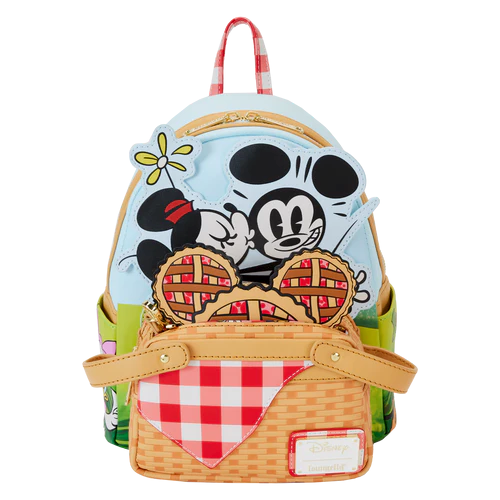 Loungefly! Leather: Disney Mickey and Friends Picnic Mini Backpack