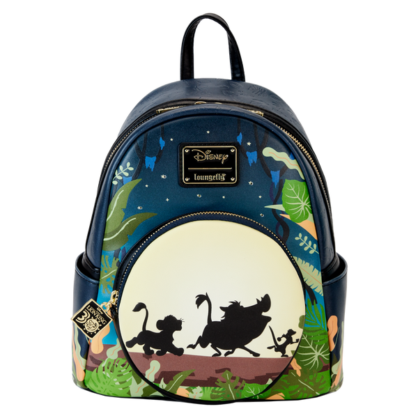 Loungefly! Leather: Disney Lion King 30th Anniversary Hakuna Matata Silo Mini Backpack